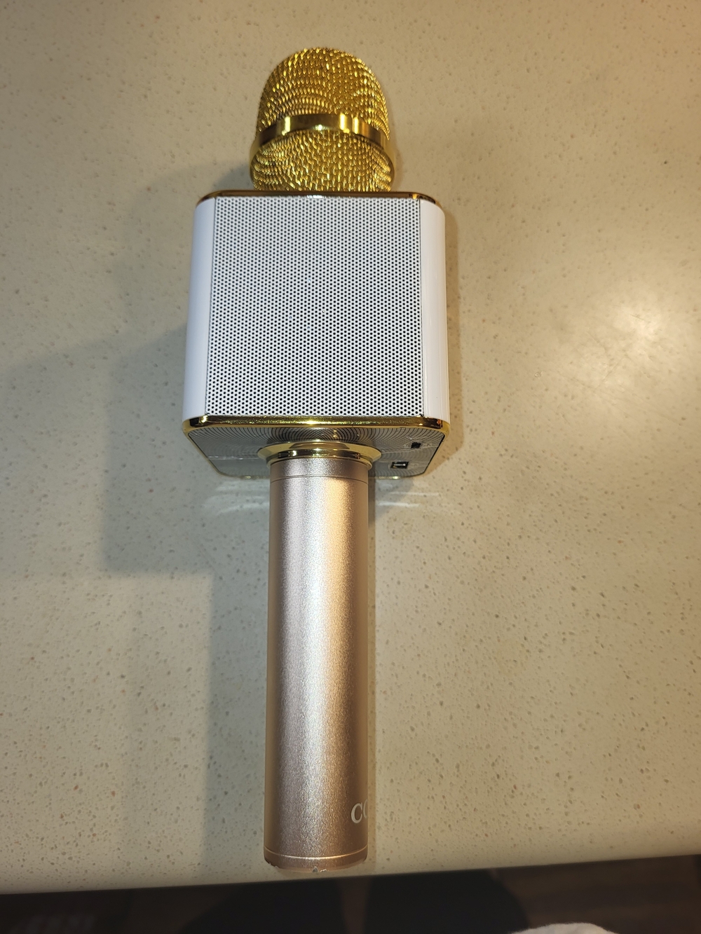 Wireless Karaoke Microphone Bluetooth Speaker - Gold/White
